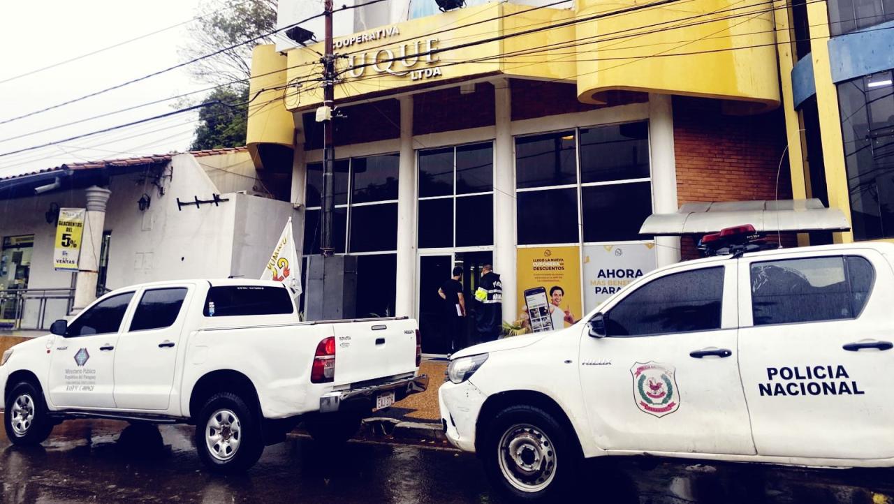 Allanamiento en sede de la Cooperativa de Luque